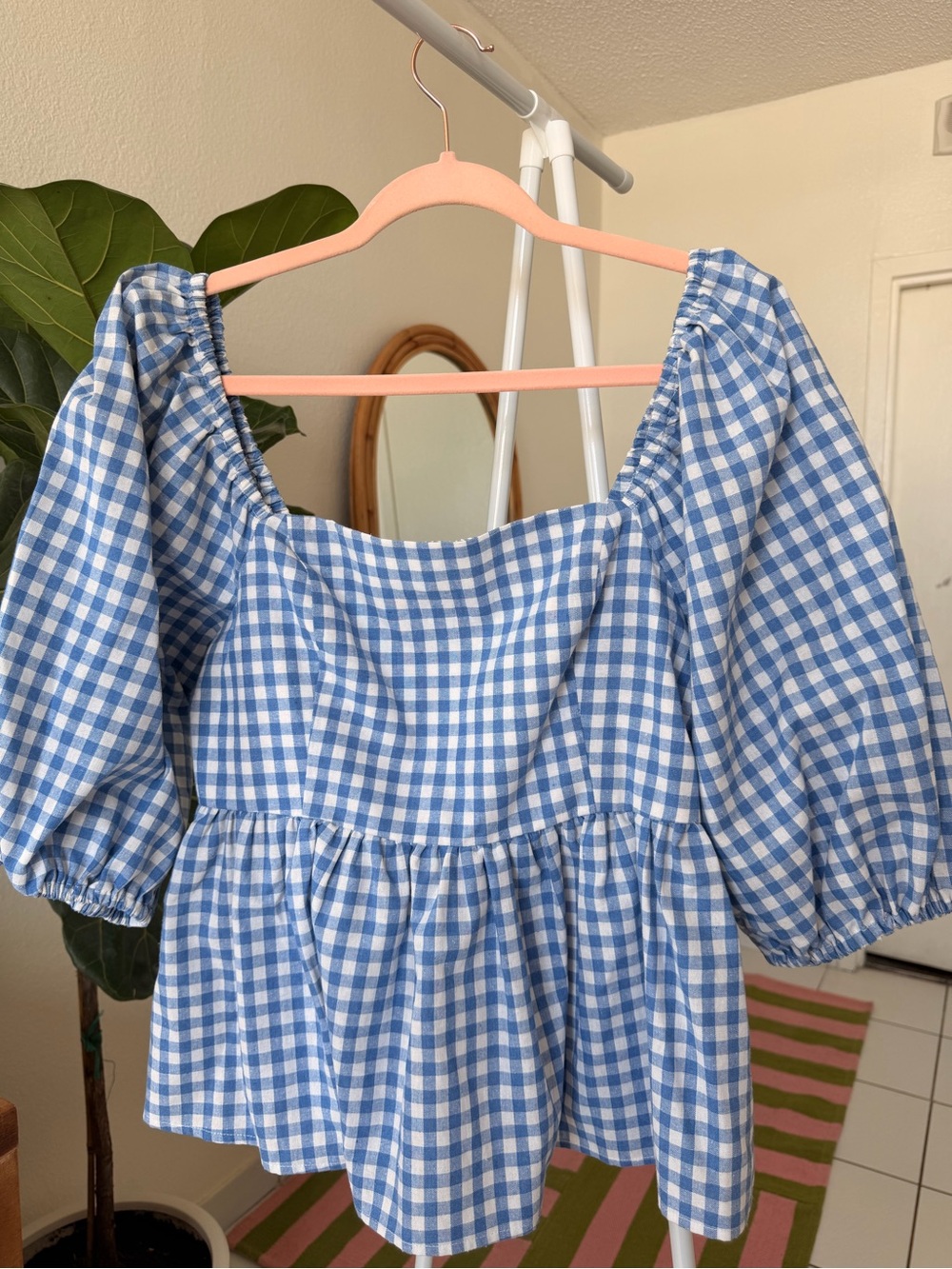 English Factory Blue and White Gingham Two-Piece Set - Picture 5 of 16